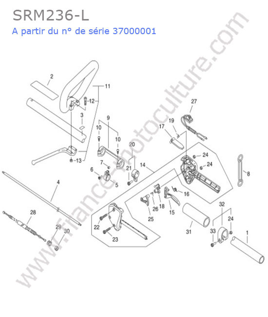 Tube / poignee ECHO SRM236-2