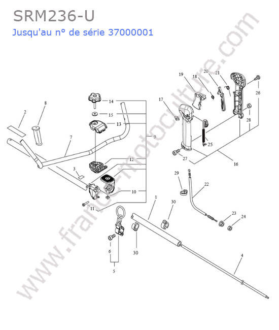 Tube / poignee ECHO SRM236-3