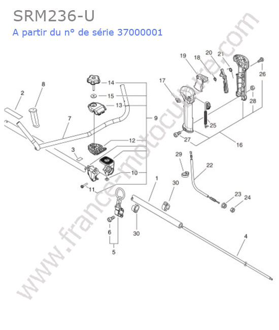 Tube / poignee ECHO SRM236-4
