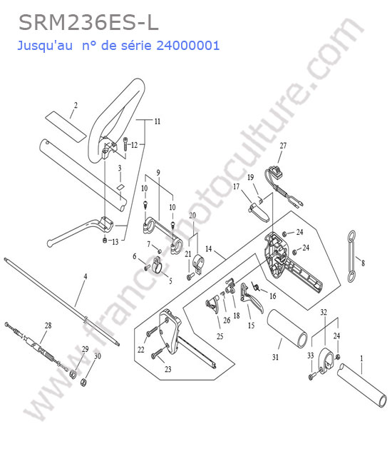 Tube / poignee ECHO SRM236-5