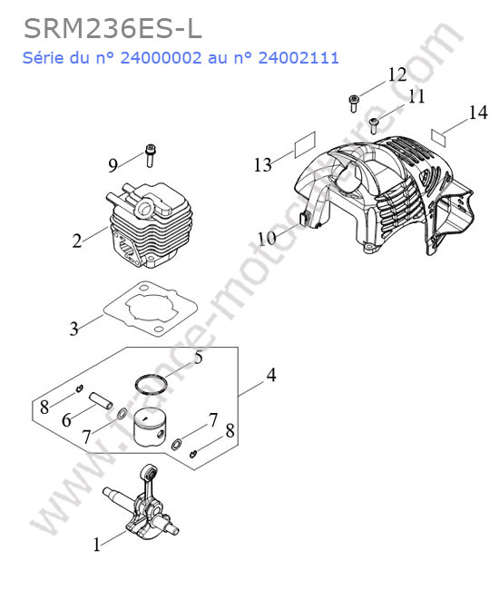 Cylindre / piston ECHO SRM236-6