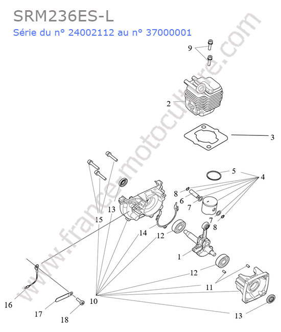 Cylindre / piston ECHO SRM236-7