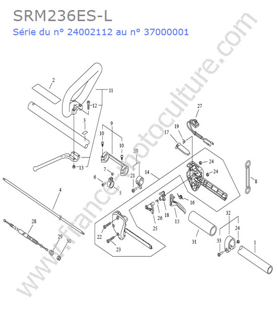 Tube / poignee ECHO SRM236-7
