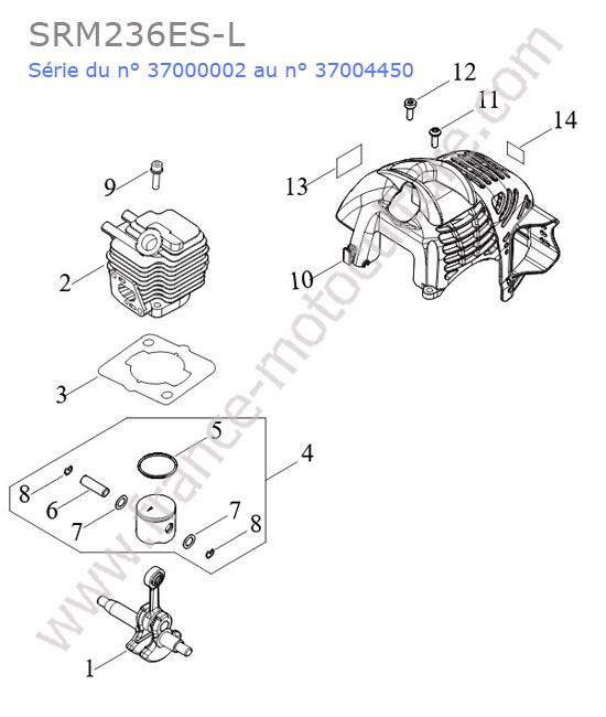 Cylindre / piston ECHO SRM236-8