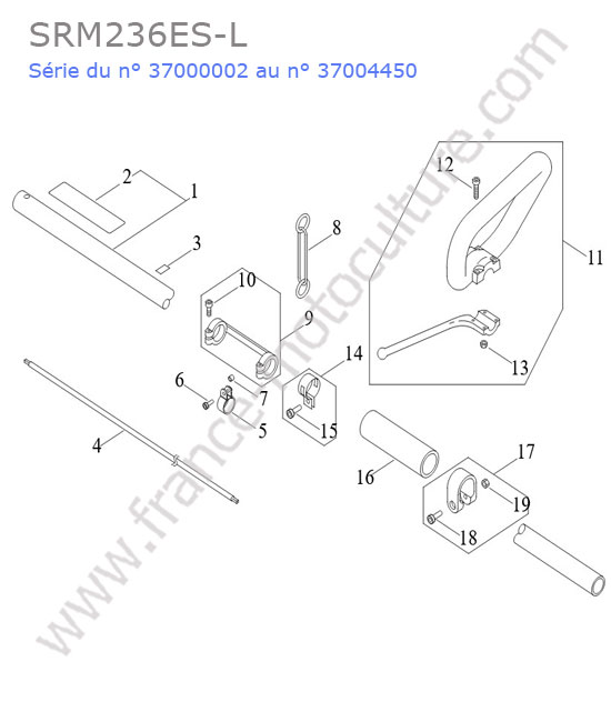 Tube / poignee ECHO SRM236-8