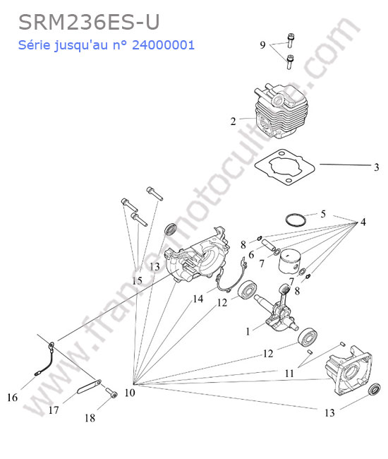 Cylindre / piston ECHO SRM236-9