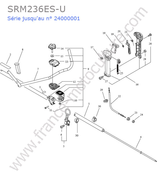 Tube / poignee ECHO SRM236-9