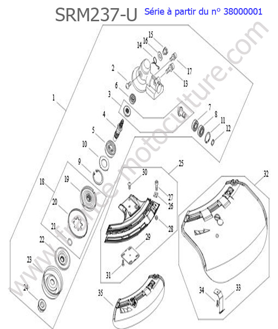 Renvoi angle / Protection ECHO SRM237U