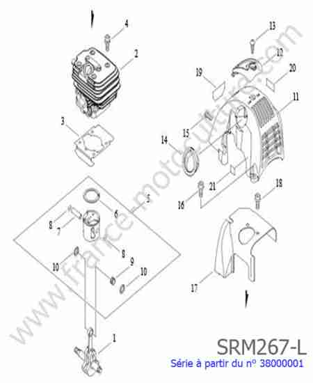 ECHO - SRM267L : Cylindre / Piston / Vilebrequin