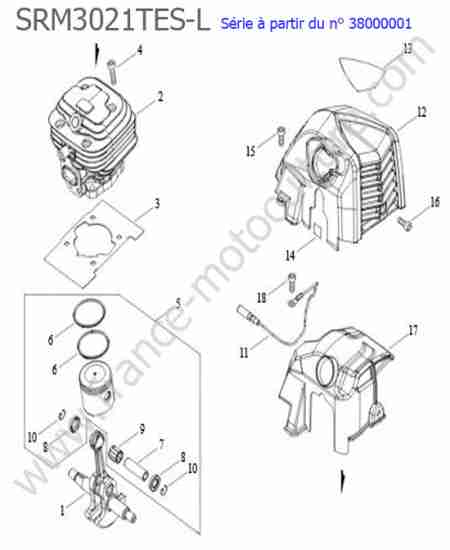 ECHO - SRM3021TES-1 : Cylindre / Piston / Vilebrequin