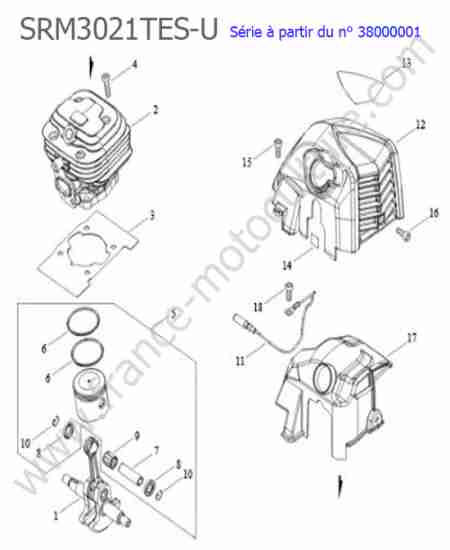 ECHO - SRM3021TES-2 : Cylindre / Piston / Vilebrequin