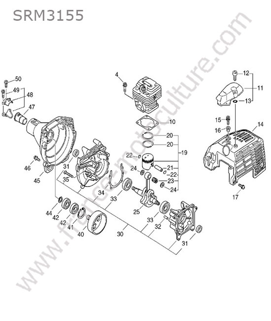 Cylindre / piston ECHO SRM3155