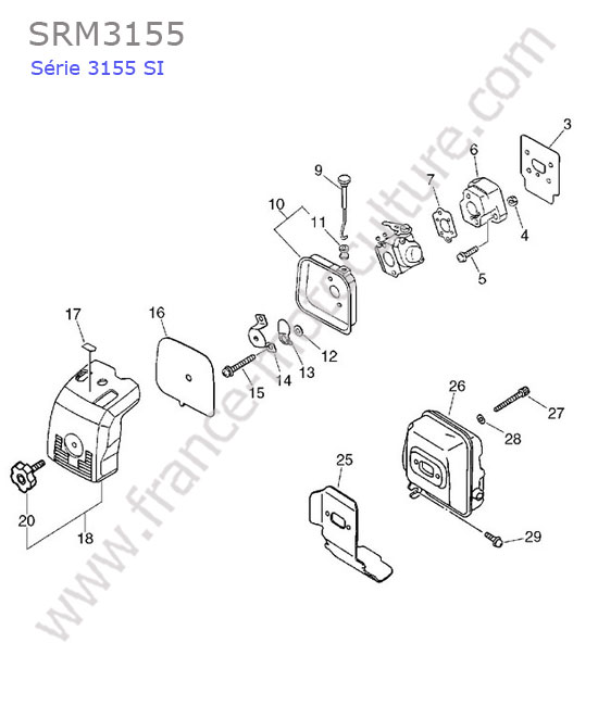 Echappement / filtre air ECHO SRM3155