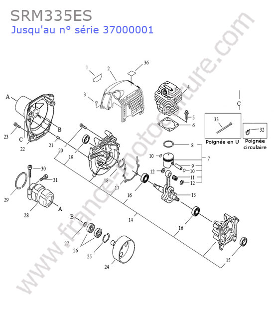 ECHO - SRM335-1 : Cylindre / piston