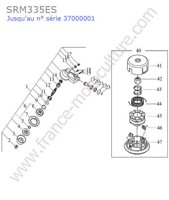 Renvoi angle / tete ECHO SRM335-1
