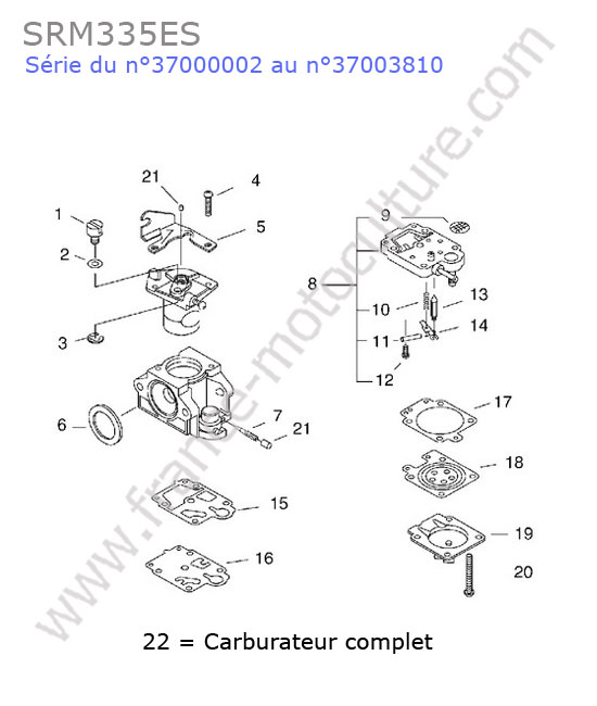 ECHO - SRM335-2 : Carburateur
