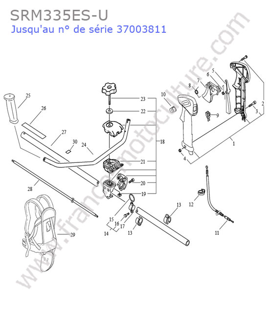 Tube / guidon ECHO SRM335-3