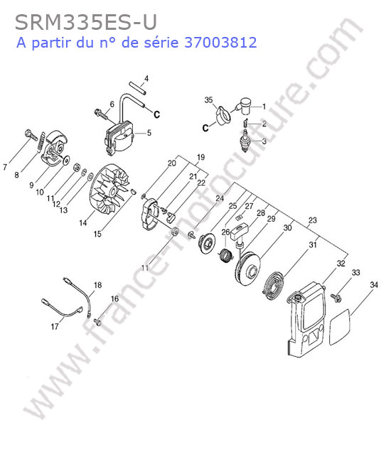 Lanceur / embrayage ECHO SRM335-4