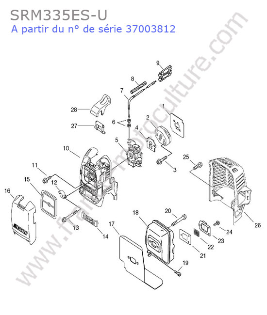 Echappement / filtre air ECHO SRM335-4