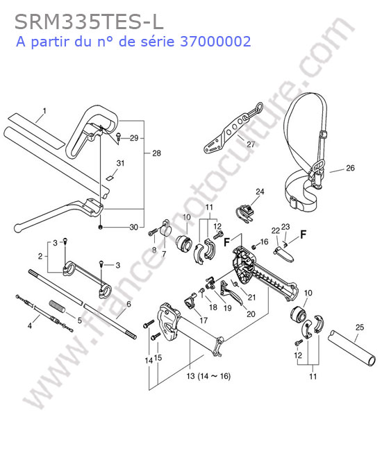 Tube / poignee ECHO SRM335-6