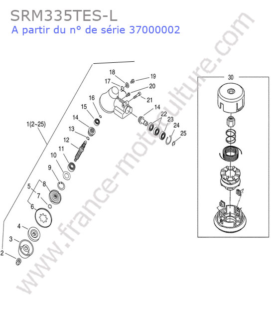 Renvoi angle / tete nylon ECHO SRM335-6