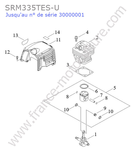 ECHO - SRM335-7 : Cylindre / piston / segment