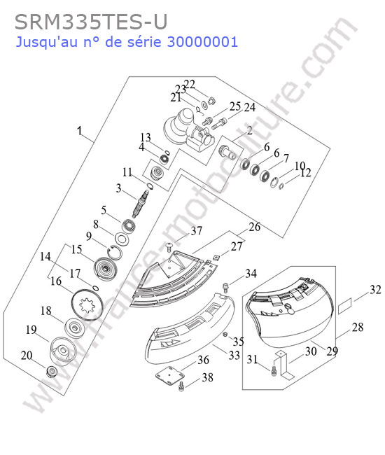 Renvoi angle / protection ECHO SRM335-7