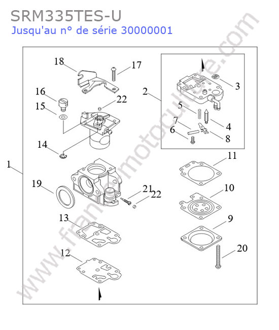 ECHO - SRM335-7 : Carburateur