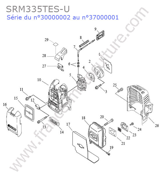 ECHO - SRM335-8 : Admission / echappement