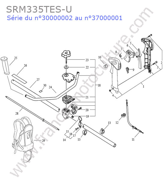 Accelerateur / poignee ECHO SRM335-8
