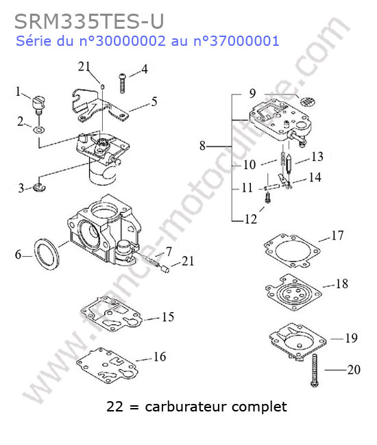 ECHO - SRM335-8 : Carburateur