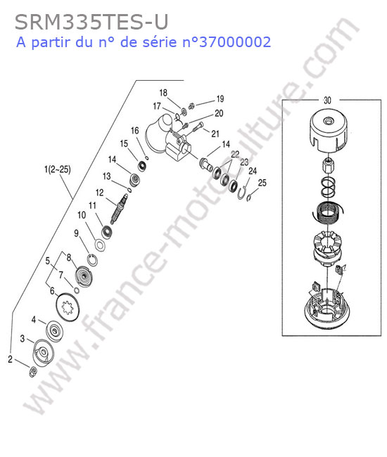 Renvoi angle / tete nylon ECHO SRM335-9