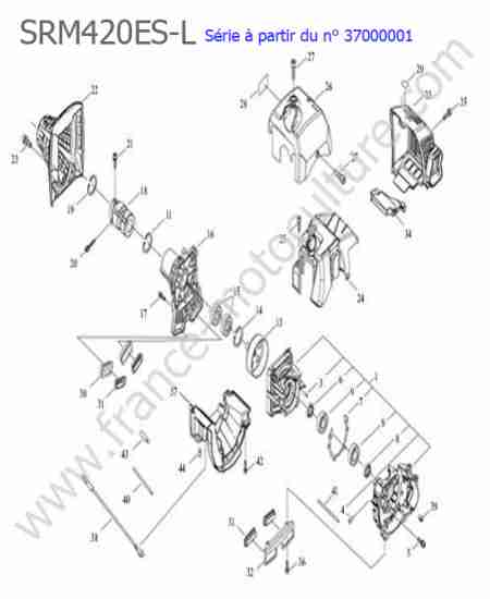 ECHO - SRM420ES-1 : Carter vilebrequin / Couvercle ventilateur