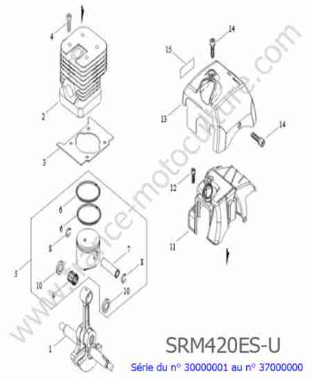 ECHO - SRM420ES-2 : Cylindre / Piston / Vilebrequin