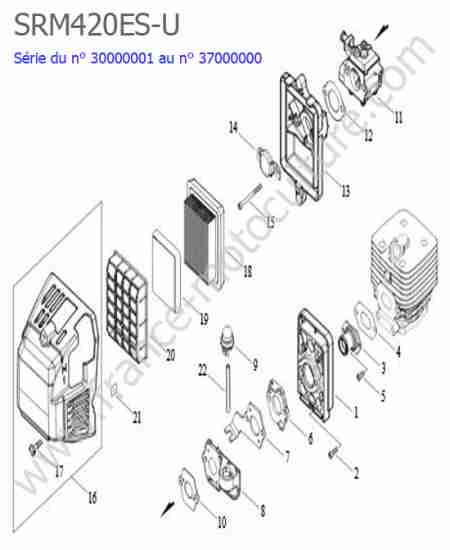 ECHO - SRM420ES-2 : Filtre air / Admission