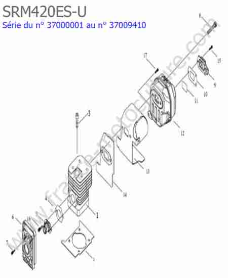ECHO - SRM420ES-3 : Cylindre / Echappement
