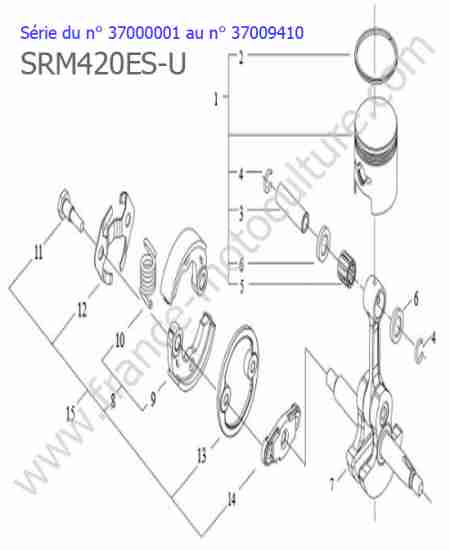 ECHO - SRM420ES-3 : Embrayage / Vilebrequin / Piston