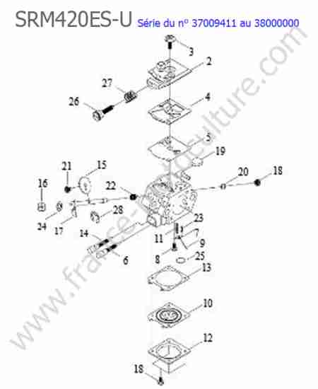 ECHO - SRM420ES-4 : Carburateur