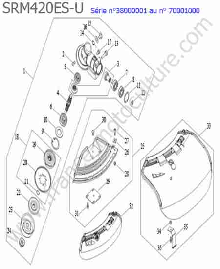 ECHO - SRM420ES-5 : Tete renvoi / Protection