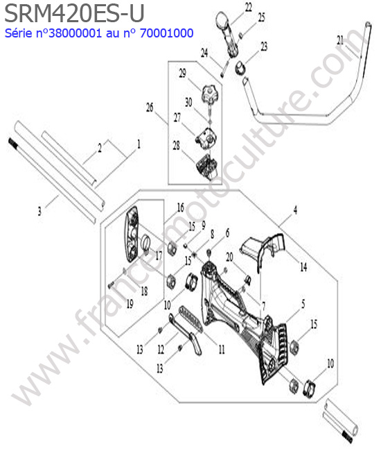 Arbre transmission / Guidon : ECHO - SRM420ES-5