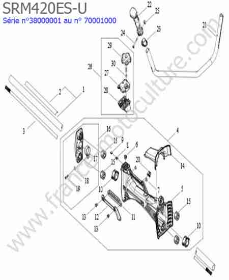 ECHO - SRM420ES-5 : Arbre transmission / Guidon
