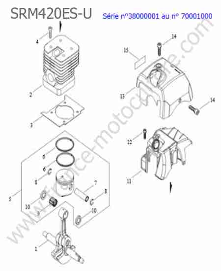 ECHO - SRM420ES-5 : Cylindre / Piston / Vilebrequin