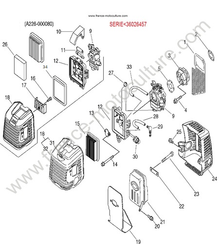 ECHAPPEMENT - avant serie 36026457 ECHO SRM5000