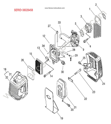 ECHAPPEMENT - serie apres 36025458 ECHO SRM5000