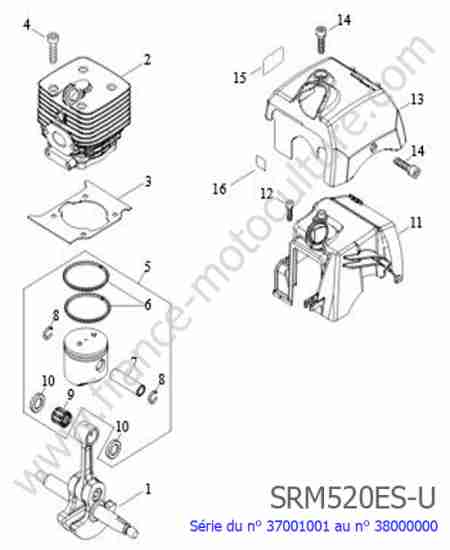 ECHO - SRM520ES-1 : Cylindre / Piston / Vilebrequin