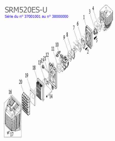 ECHO - SRM520ES-1 : Admission / Filtre air