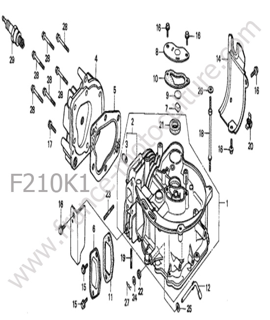 Culasse / bloc HONDA F210K1