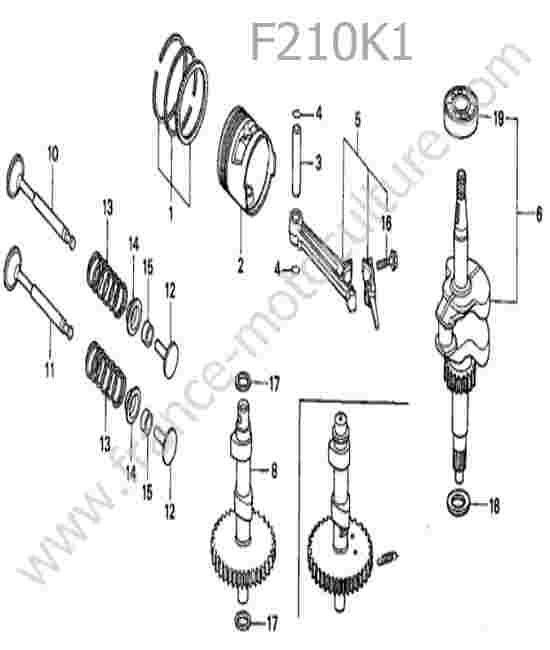 HONDA - F210K1 : Vilebrequin piston