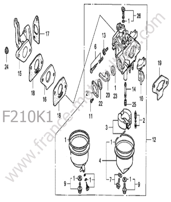 Carburateur HONDA F210K1