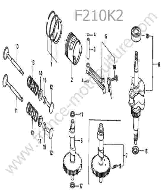 HONDA - F210K2 : Vilebrequin piston